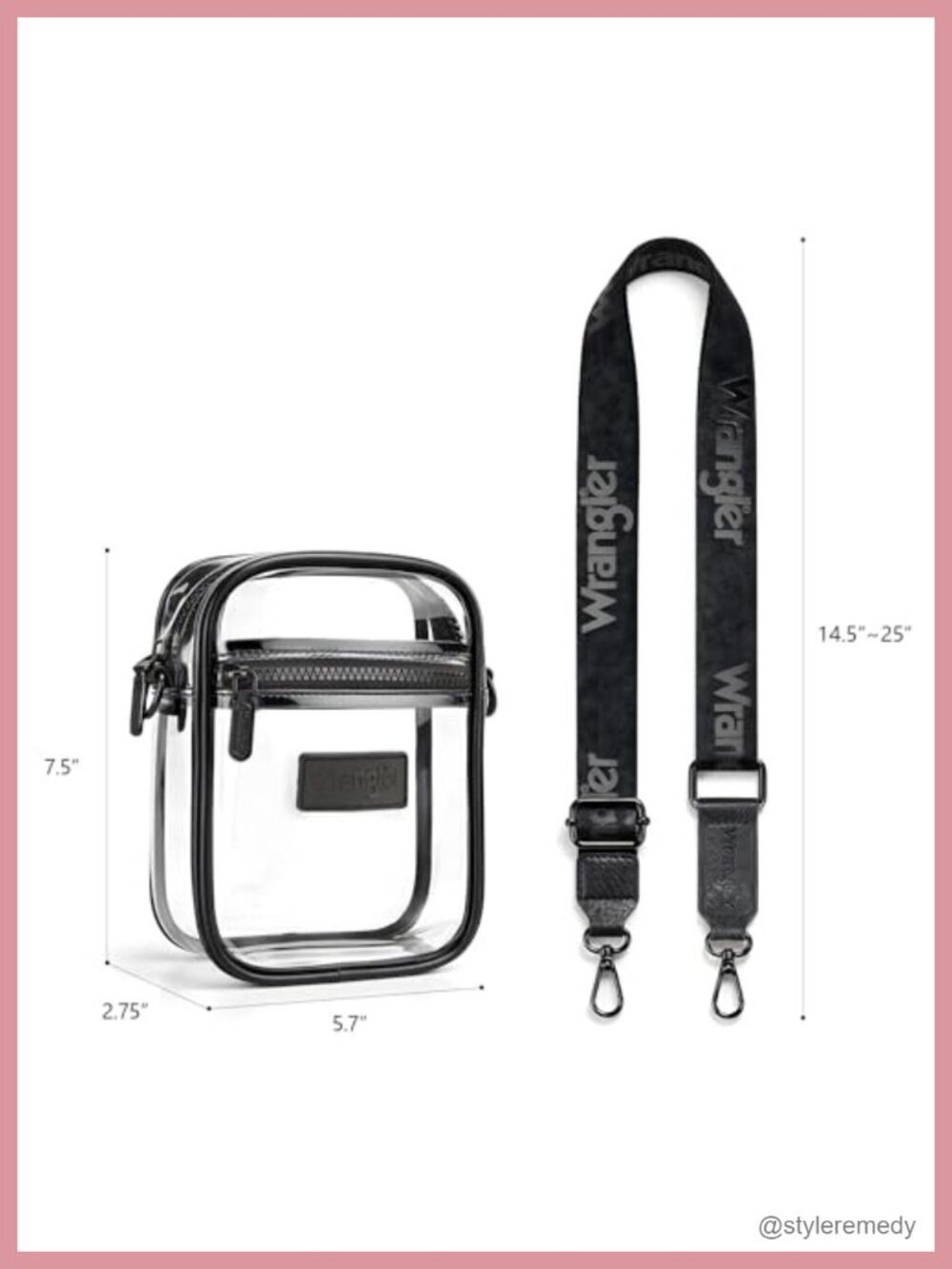 Stadium Approved Clear Crossbody Purse with Adjustable Strap for Concerts - Picture 4 of 6